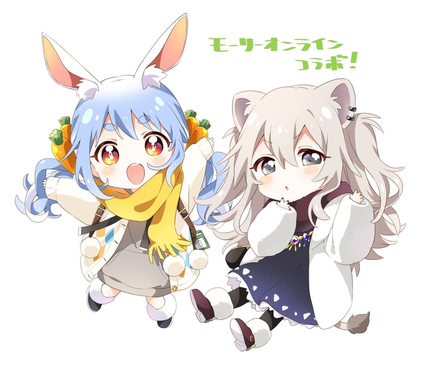 usada pekora and shishiro botan (hololive) drawn by namori
