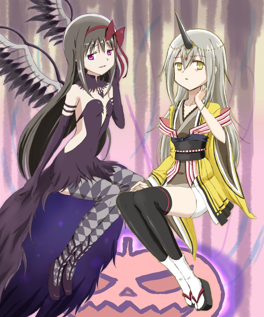 akemi homura, akuma homura, and kureha yuna (mahou shoujo madoka magica and 2 more) drawn by kinfuji