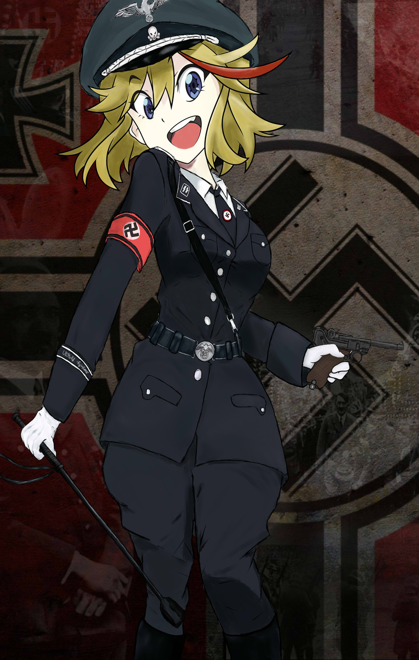 matoi ryuuko and adolf hitler (kill la kill) drawn by drawfag