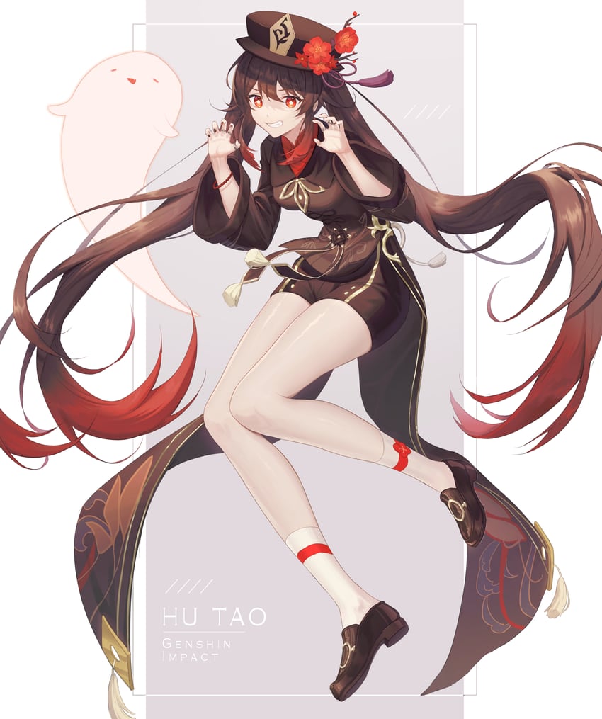 hu tao and boo tao (genshin impact) drawn by idasu_(hyun9164)