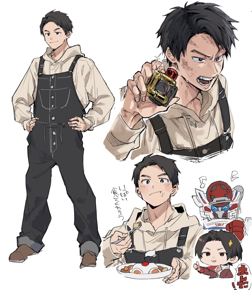 hando taiya, akuse jou, and bundorio bunderas (super sentai and 1 more) drawn by ichiya1115