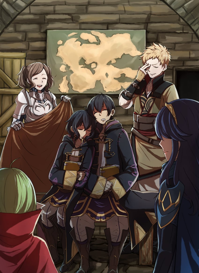 lucina, female morgan, male morgan, nah, cynthia, and 1 more (fire emblem and 1 more) drawn by ikeimen