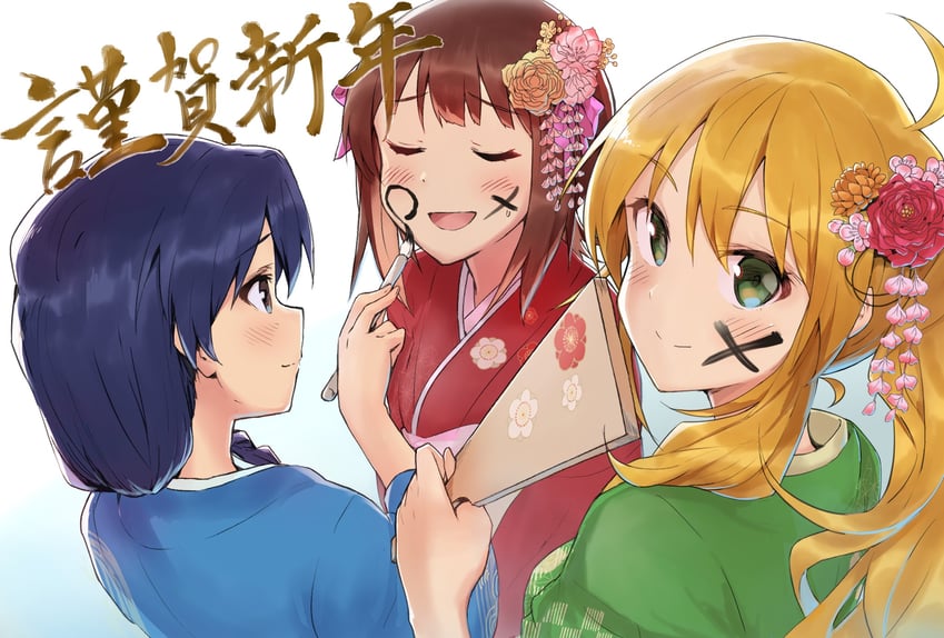 hoshii miki, kisaragi chihaya, and amami haruka (idolmaster) drawn by shuucream_(syuichi)