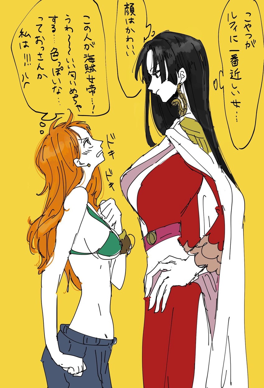 nami and boa hancock (one piece) drawn by aji_of_aji55