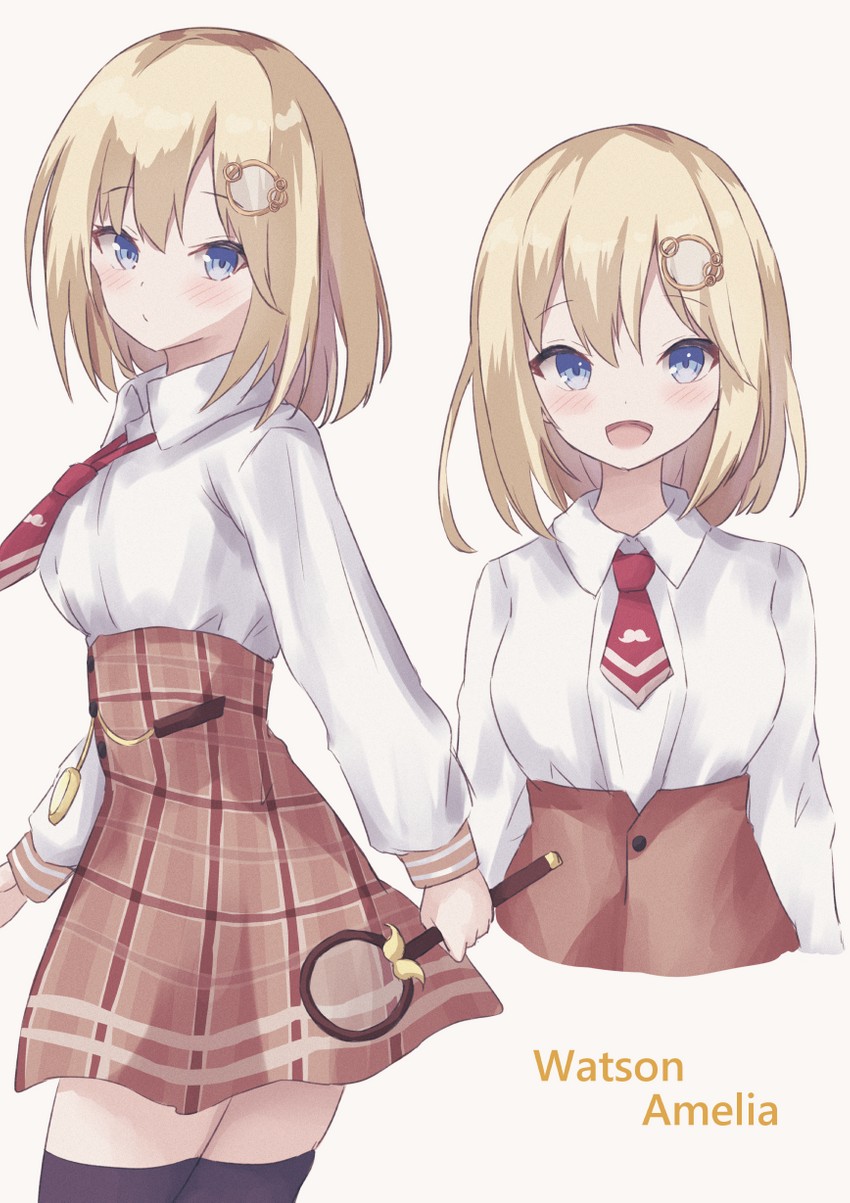 watson amelia (hololive and 1 more) drawn by hayashi_maka