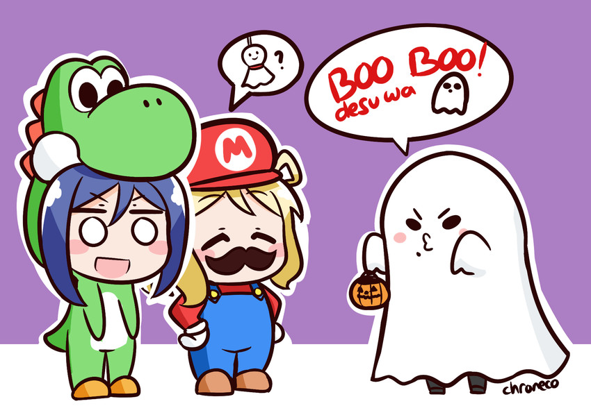 mario, matsuura kanan, kurosawa dia, ohara mari, boo, and 1 more (love live! and 2 more) drawn by chroneco