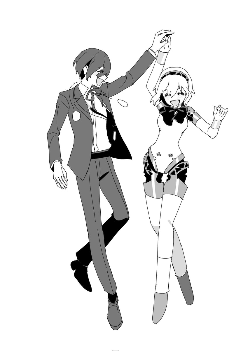 yuuki makoto and aigis (persona and 1 more) drawn by ssabdeog