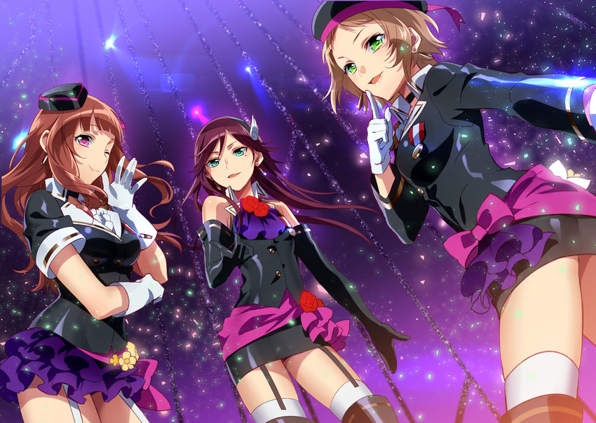 kira tsubasa, yuki anju, and todo erena (love live! and 1 more) drawn by murakami_yuichi