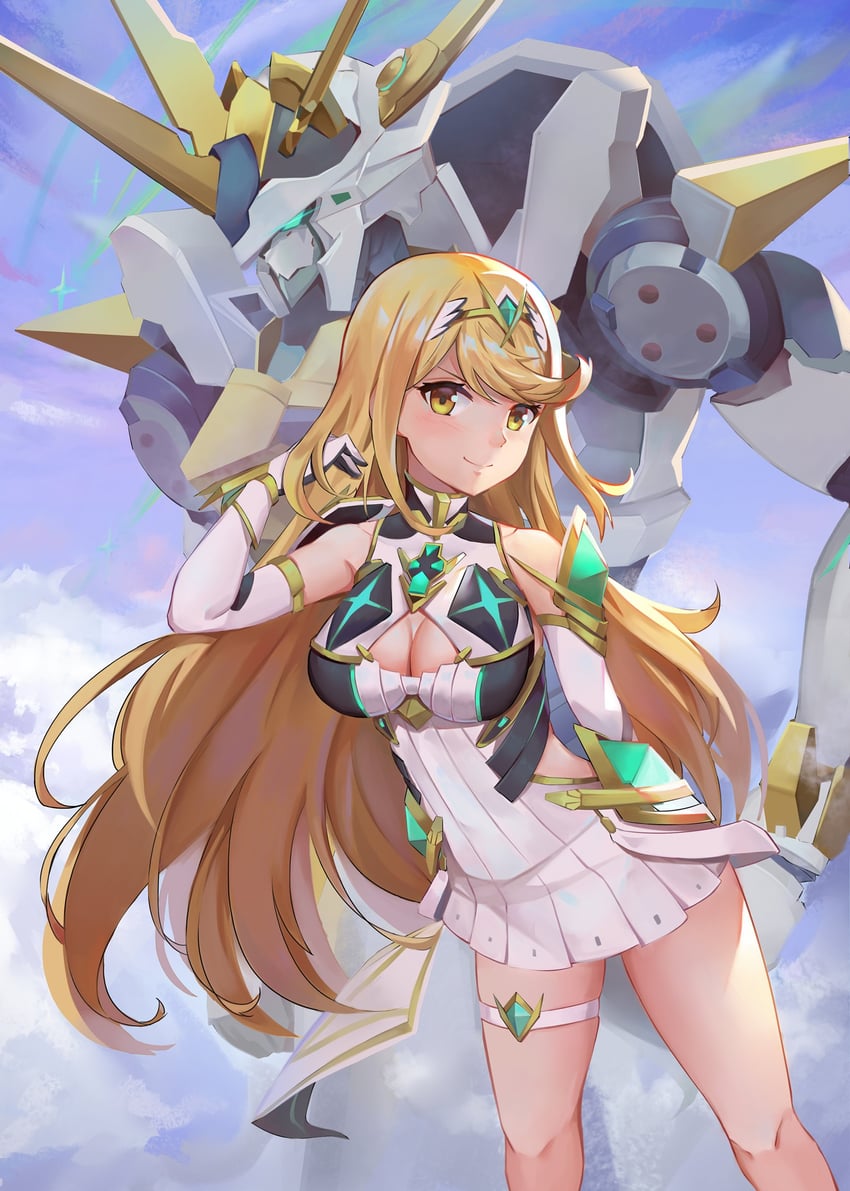 mythra and siren (xenoblade chronicles and 1 more) drawn by kiiro_kimi