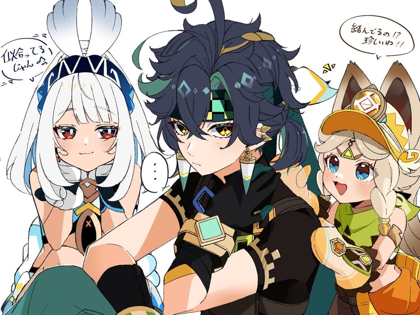 mualani, kinich, and kachina (genshin impact) drawn by siro_50