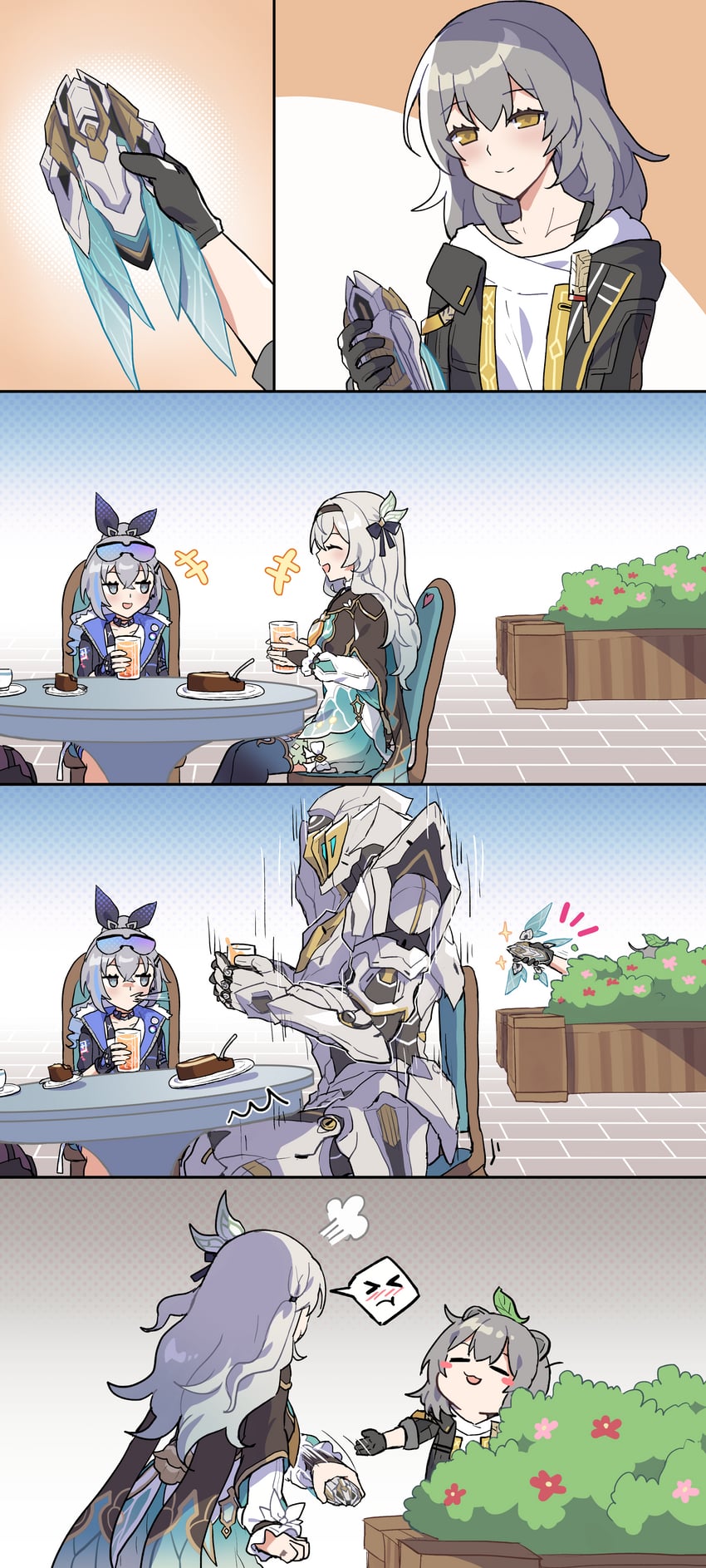 trailblazer, firefly, stelle, kafka, silver wolf, and 1 more (honkai and 1 more) drawn by sakana_(fishchunk)