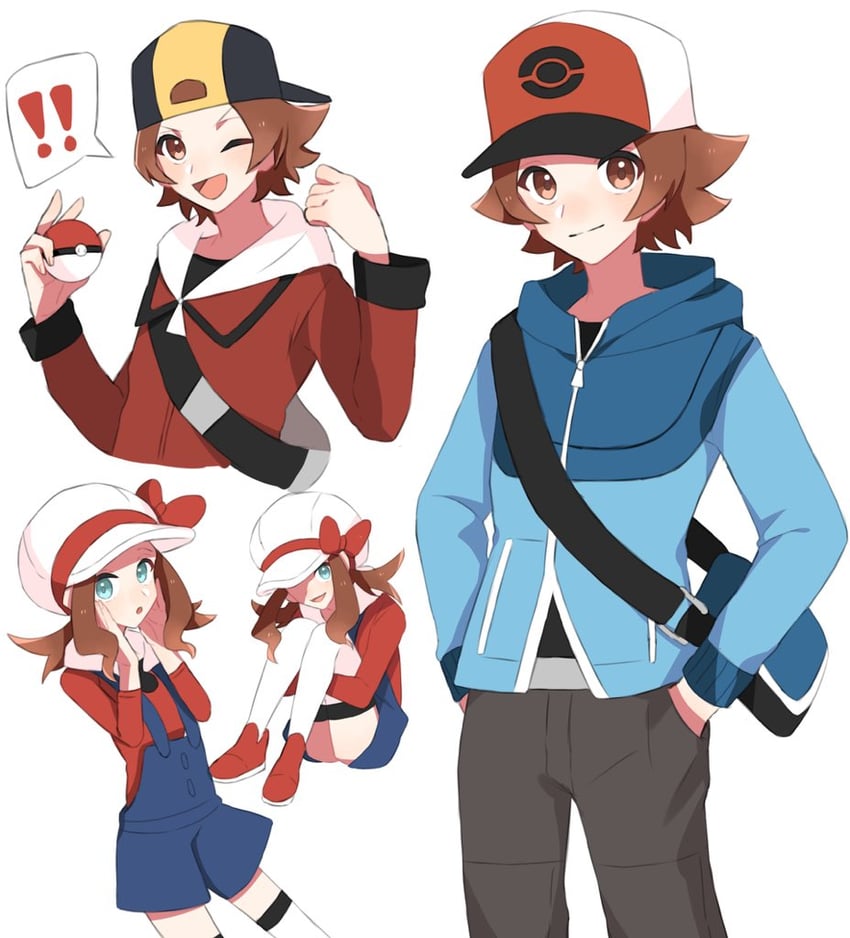 hilda, ethan, hilbert, and lyra (pokemon and 2 more) drawn by ziji_(mp_kokichi)