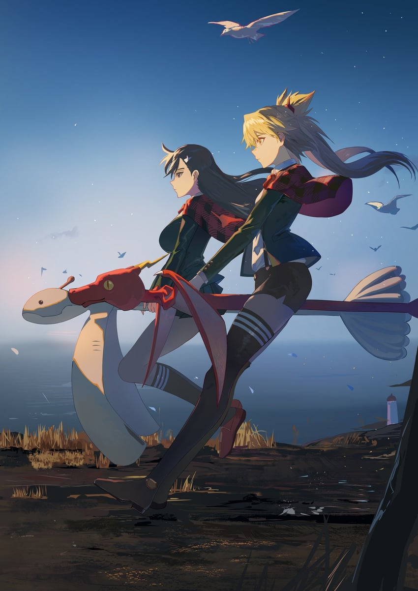 niihashi noel and ninny spangcole (burn the witch) drawn by zzz_zhi_he