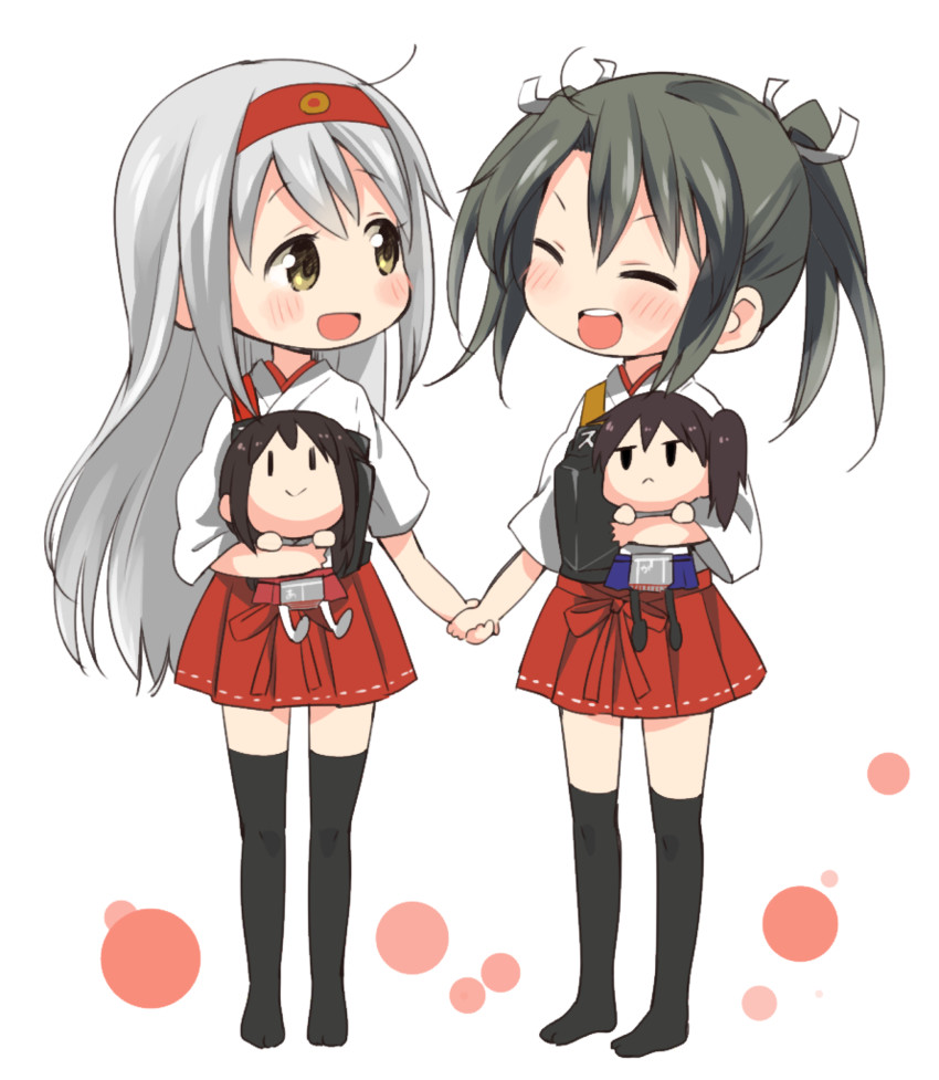 kaga, akagi, zuikaku, and shoukaku (kantai collection) drawn by myama