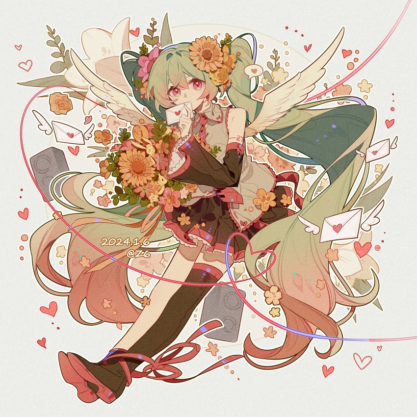 hatsune miku (vocaloid and 1 more) drawn by z6