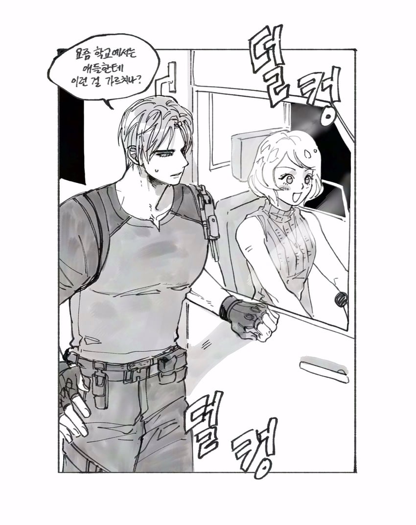 leon s. kennedy and ashley graham (resident evil and 1 more) drawn by nul