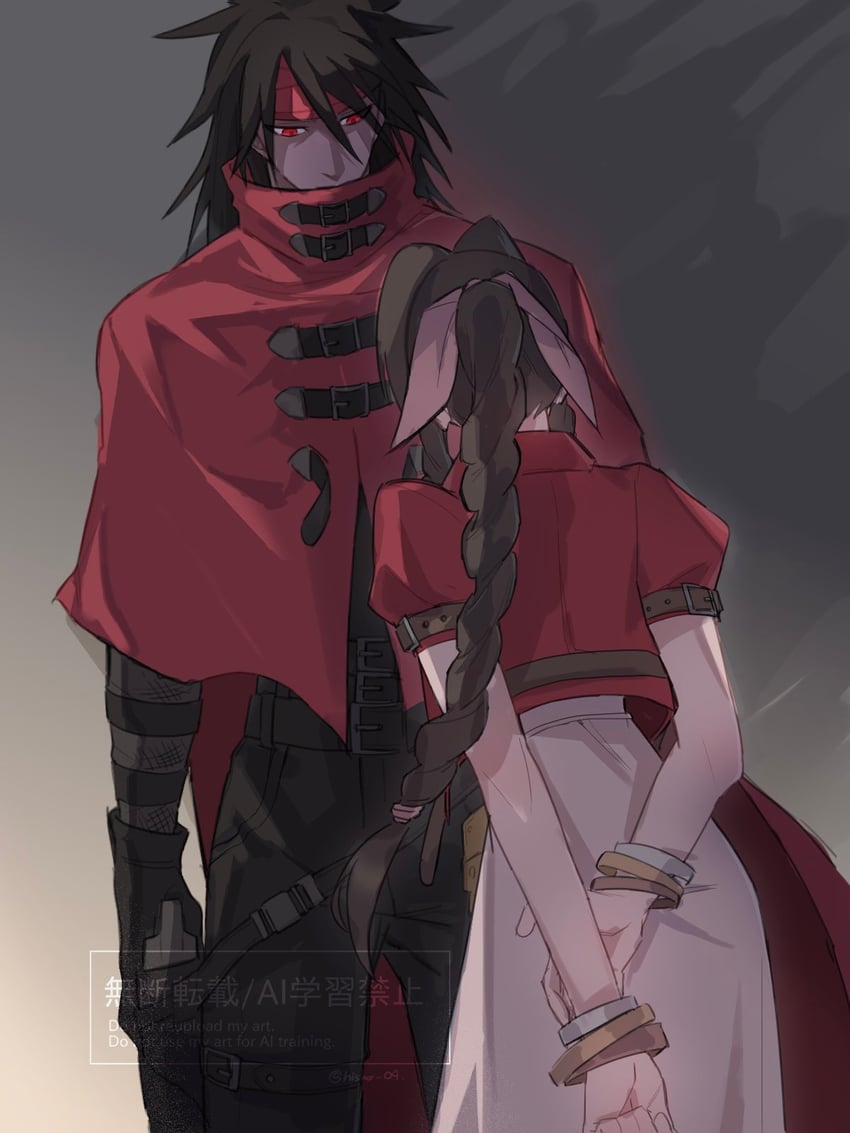 aerith gainsborough and vincent valentine (final fantasy and 3 more) drawn by vani_(hisha_04)