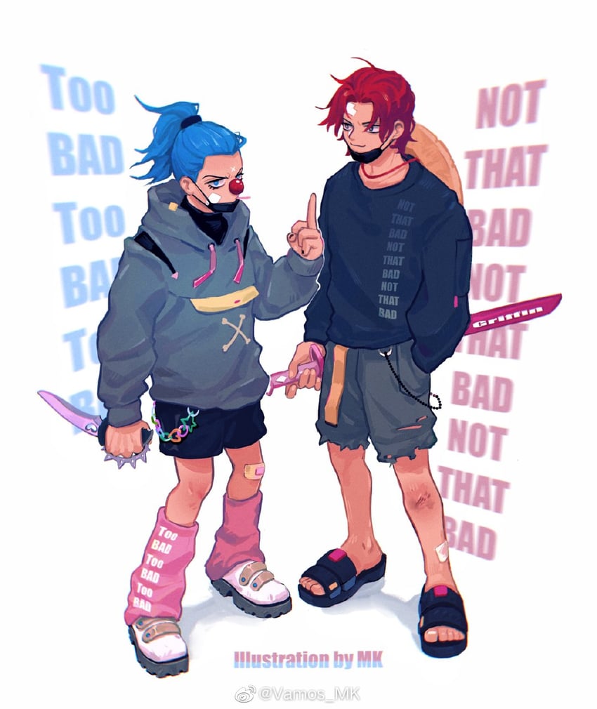shanks and buggy the clown (one piece) drawn by vamos_mk