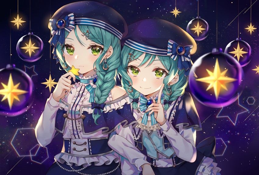 hikawa sayo and hikawa hina (bang dream!) drawn by churi_(oxxchurixxo)