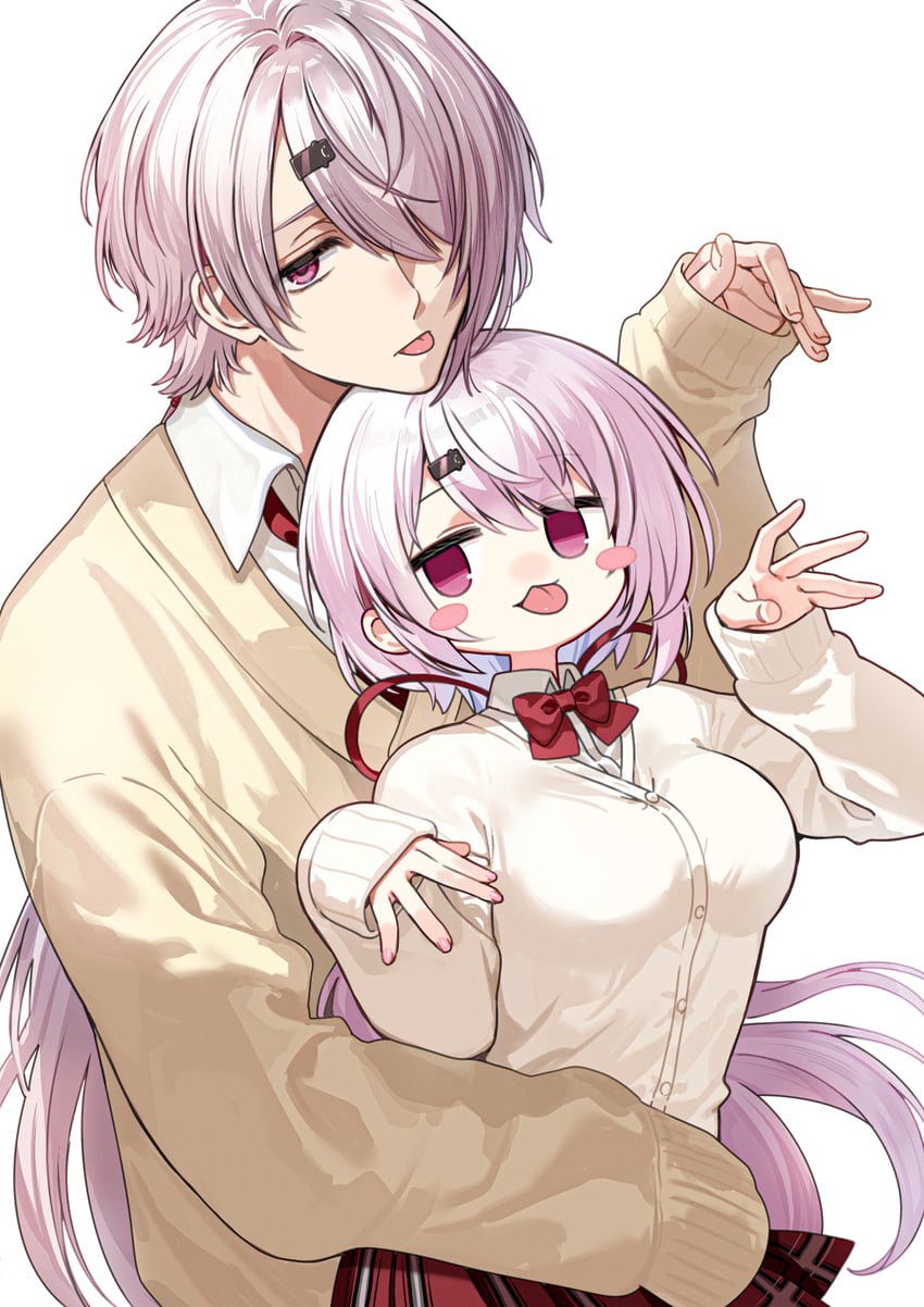 shiina yuika and shiina shii (nijisanji) drawn by minotaur_plate