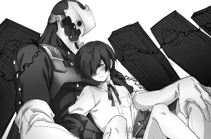 yuuki makoto and thanatos (persona and 1 more) drawn by lor_(roasyerizyonirapi)