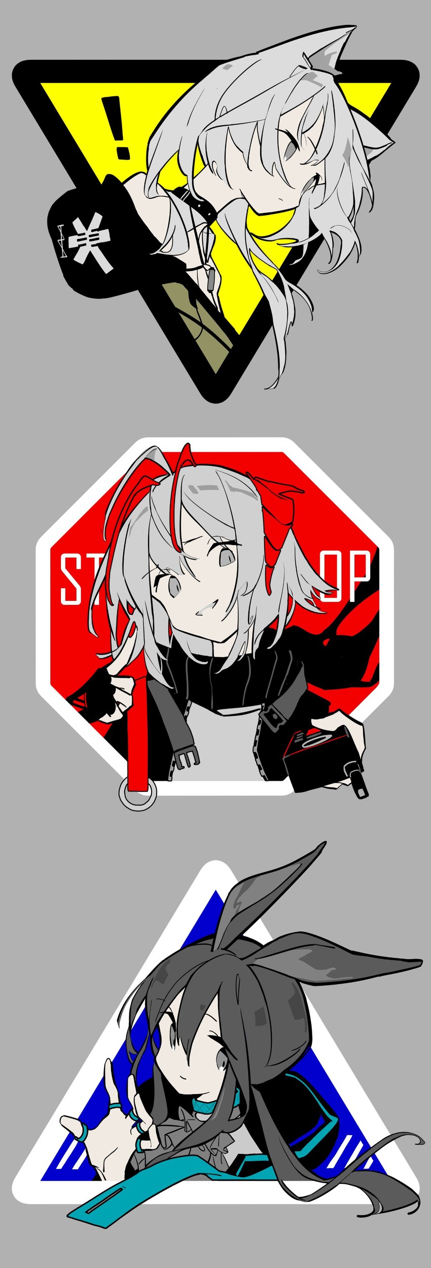 amiya, kal'tsit, and w (arknights) drawn by moa_(fade64222)