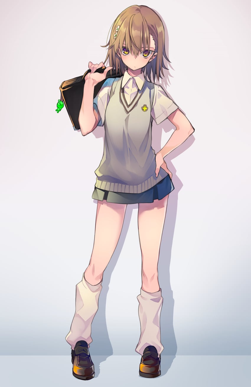 misaka mikoto and gekota (toaru majutsu no index and 1 more) drawn by 10mo