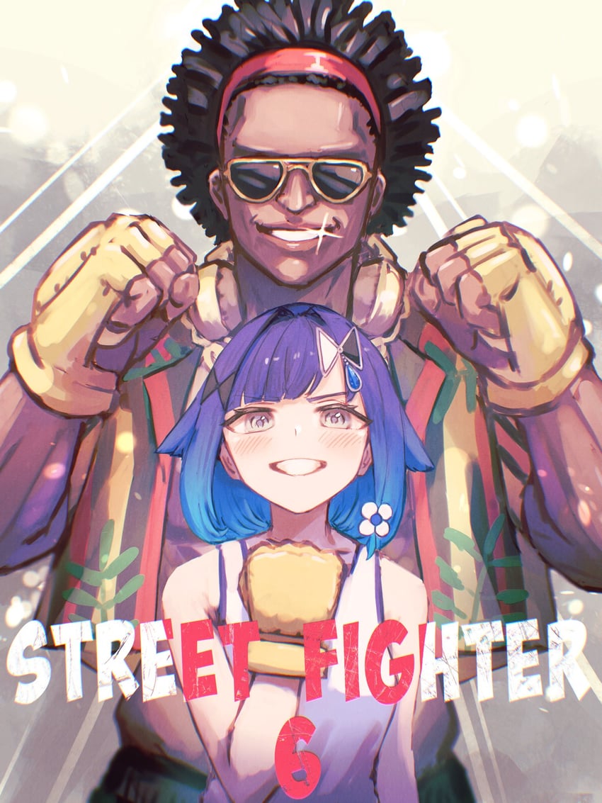 tsumugi kokage and dee jay (street fighter and 2 more) drawn by tsubu_(kappunioyu562)