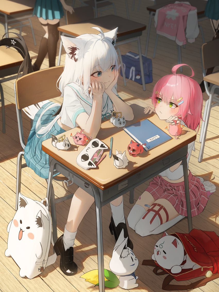 shirakami fubuki, sakura miko, 35p, sukonbu, miteiru, and 4 more (hololive) drawn by isolatediev