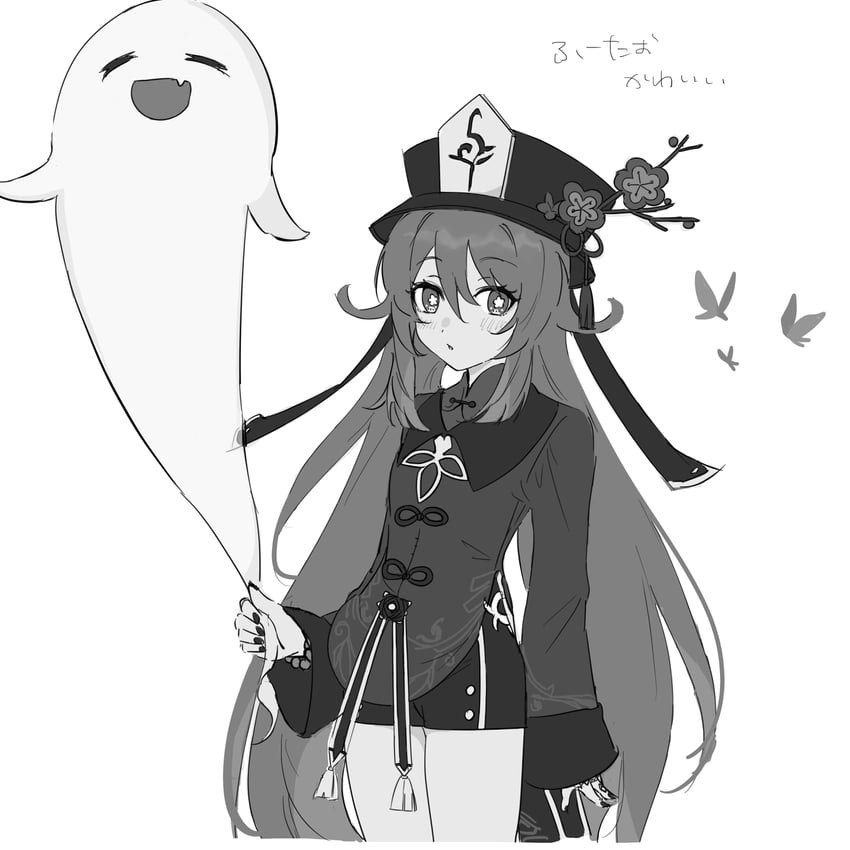 hu tao and boo tao (genshin impact) drawn by kaigan0211