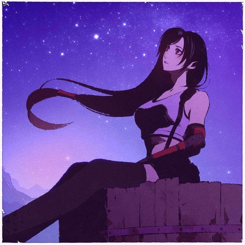 tifa lockhart (final fantasy and 2 more) drawn by moshimoshibe