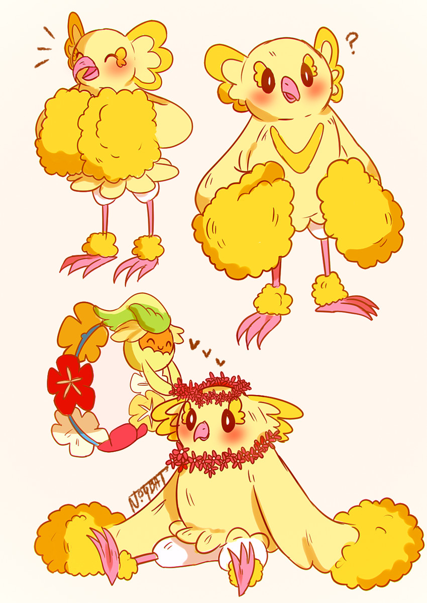 oricorio and comfey (pokemon) drawn by noybat