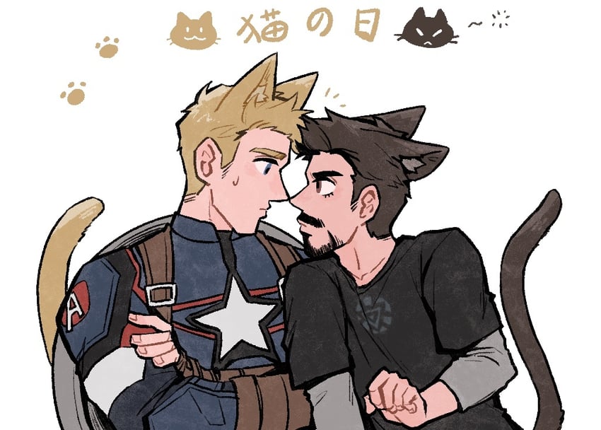 steve rogers, captain america, and tony stark (marvel and 2 more) drawn by weibo_7899261198