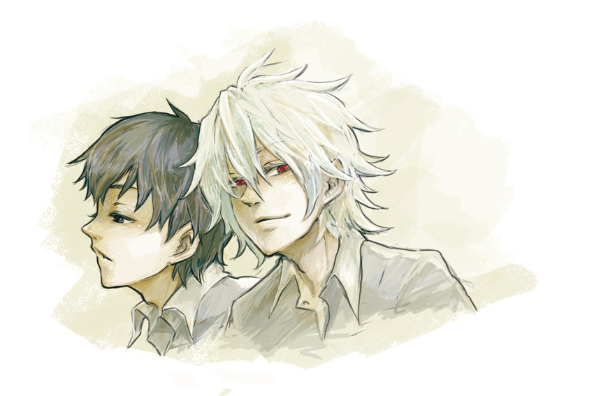 ikari shinji and nagisa kaworu (neon genesis evangelion) drawn by nao_(repeat)
