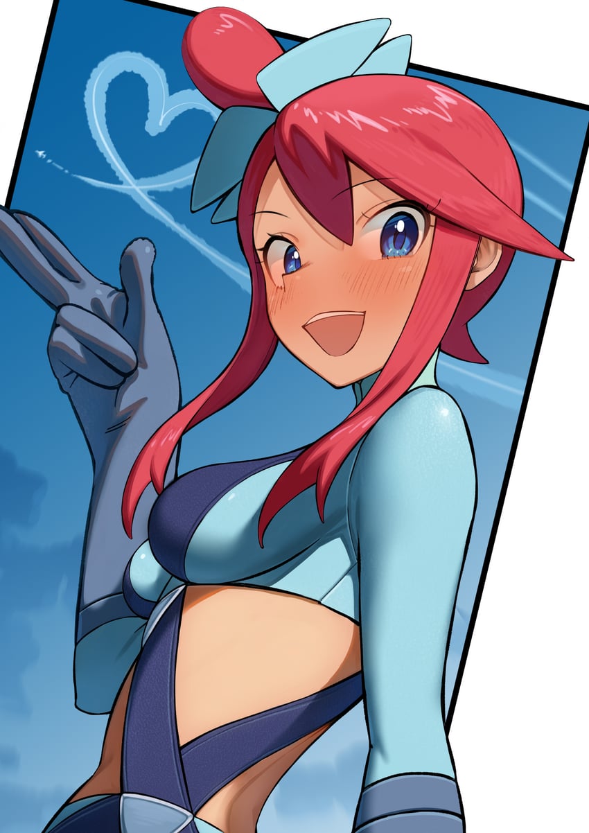 skyla (pokemon and 1 more) drawn by maeve_(ve)