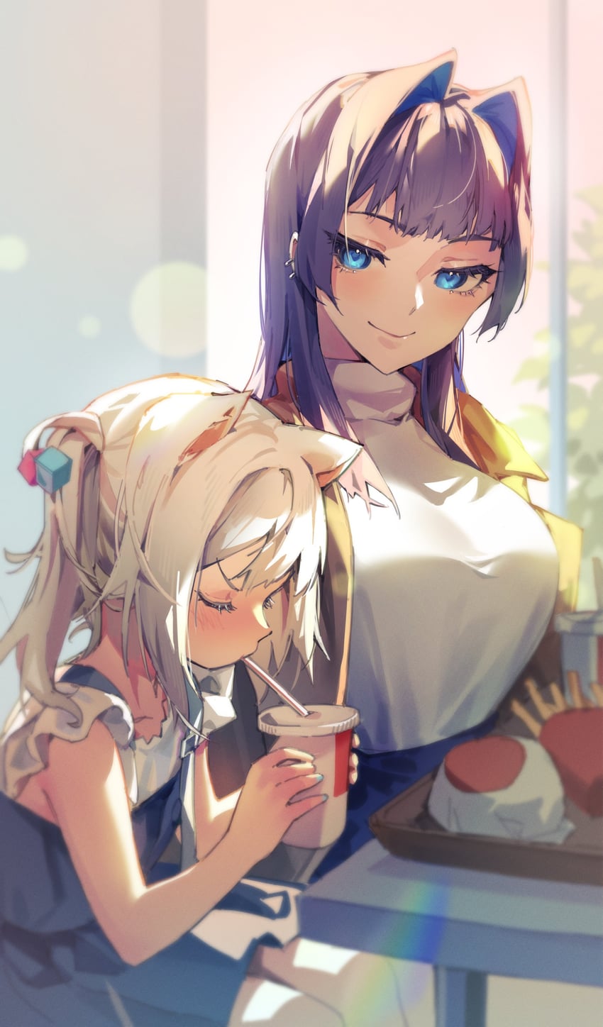 gawr gura and ouro kronii (hololive and 1 more) drawn by newbie_(newbie_132)