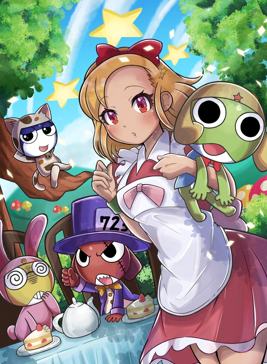 keroro, angol mois, giroro, tamama, kururu, and 1 more (keroro gunsou) drawn by miino_(20140612wcup)