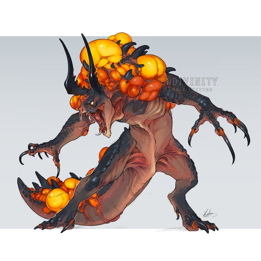 deathclaw (original and 1 more) drawn by endivinity