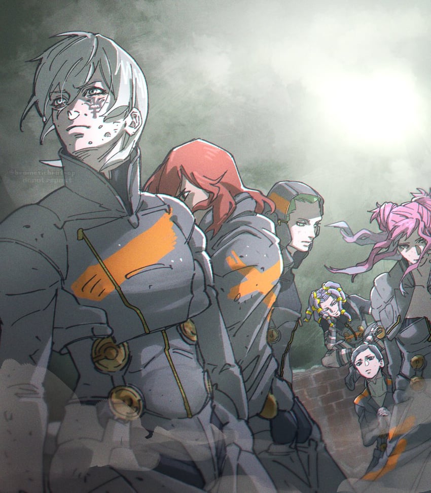 serph, sera, heat, argilla, gale, and 1 more (digital devil saga) drawn by tori_(bromaticbrotrap)