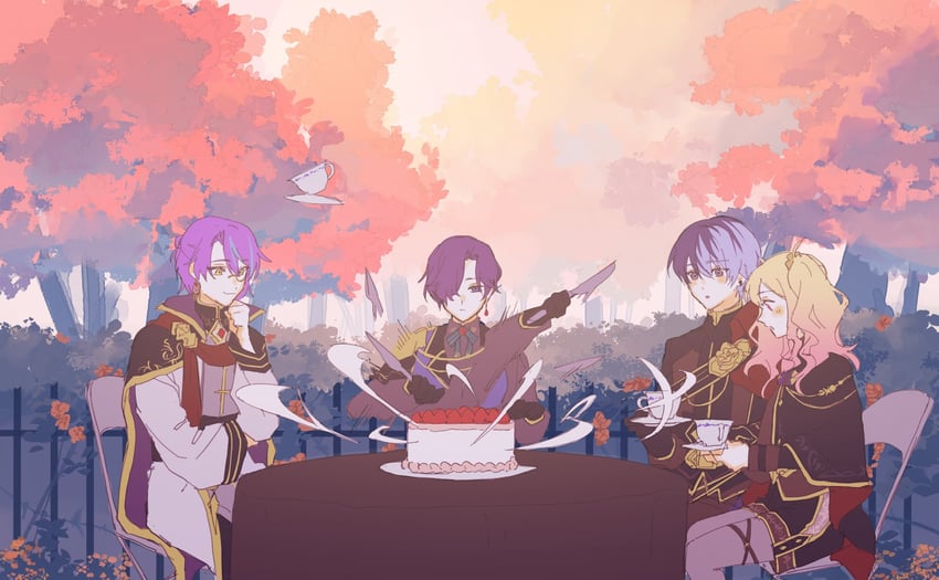 asahina mafuyu, kamishiro rui, aoyagi touya, and tenma saki (project sekai) drawn by ganada_404