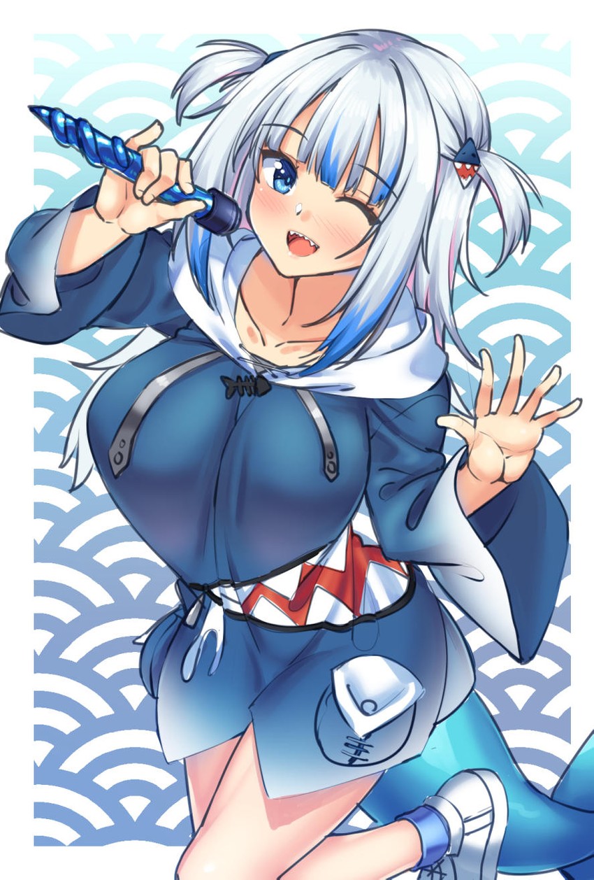 gawr gura (hololive and 1 more) drawn by shirokuma_a