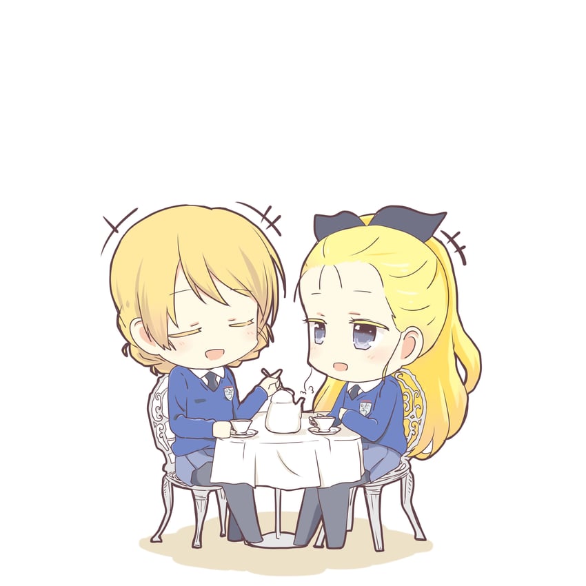 darjeeling and assam (girls und panzer) drawn by zol_(rambling7)
