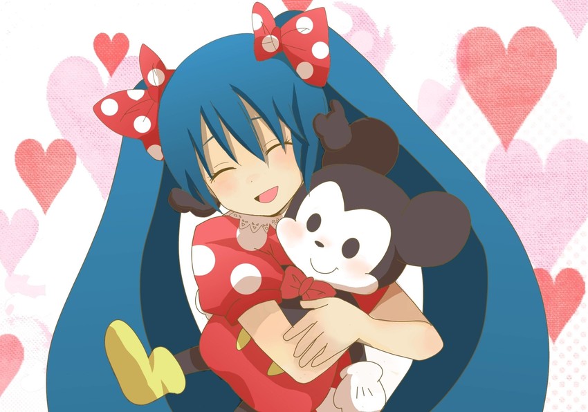 hatsune miku and mickey mouse (vocaloid and 1 more)