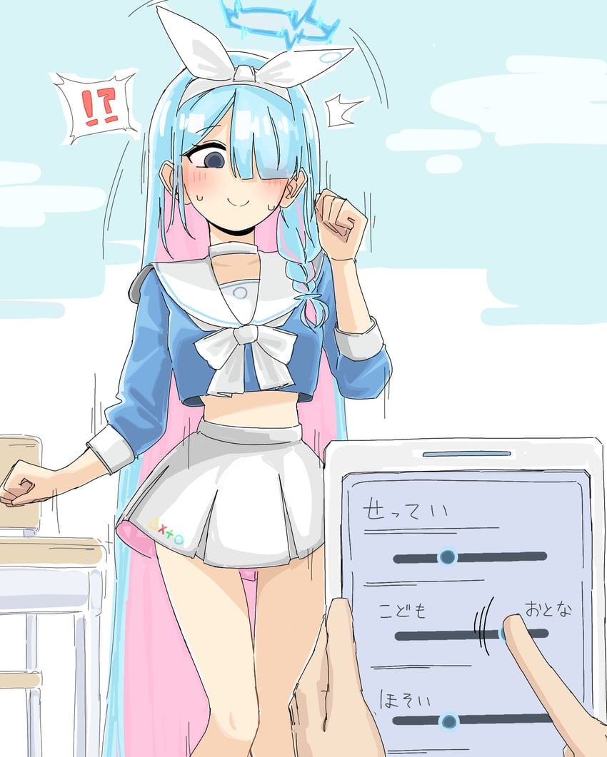 arona and general student council president (blue archive) drawn by bagaponchi