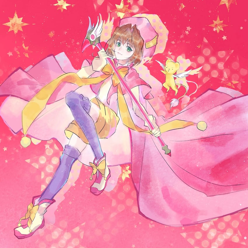 kinomoto sakura and kero (cardcaptor sakura) drawn by inhan