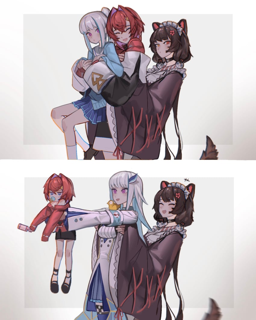 lize helesta, ange katrina, inui toko, and sebastian piyodore (nijisanji) drawn by kamitoge_supino