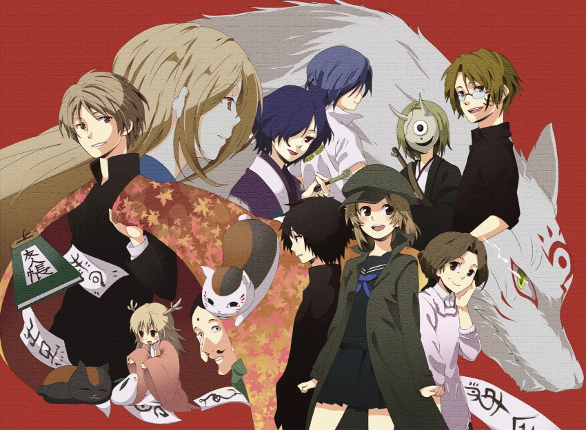 natsume takashi, nyanko-sensei, taki tooru, natsume reiko, hiiragi, and 6 more (natsume yuujinchou) drawn by mitsuki_meia