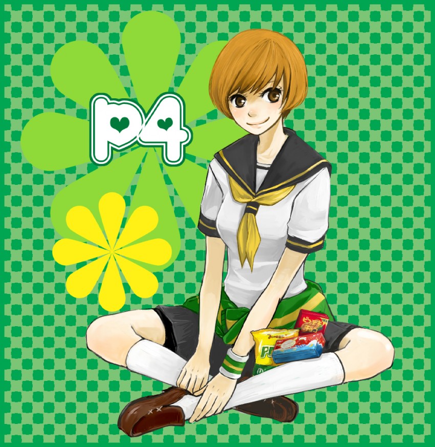satonaka chie (persona and 1 more) drawn by chikin_(chicken-t)
