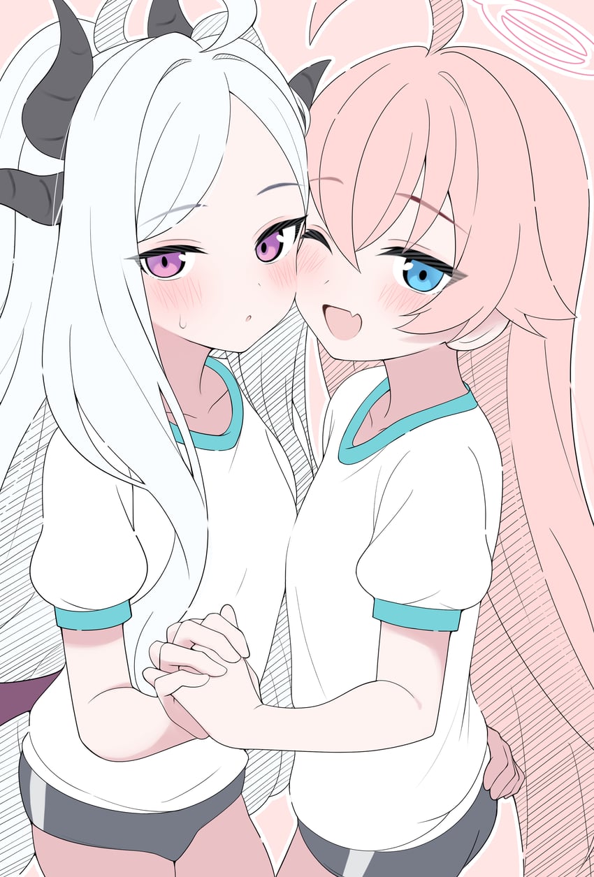 hina and hoshino (blue archive) drawn by mistel_(sukebemistel)