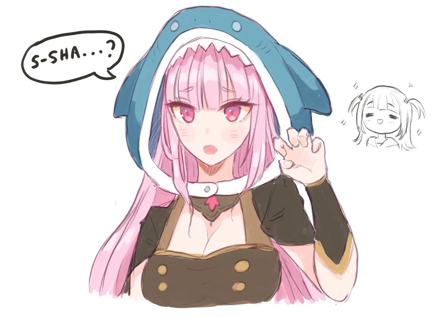 gawr gura and mori calliope (hololive and 1 more) drawn by ichickooo